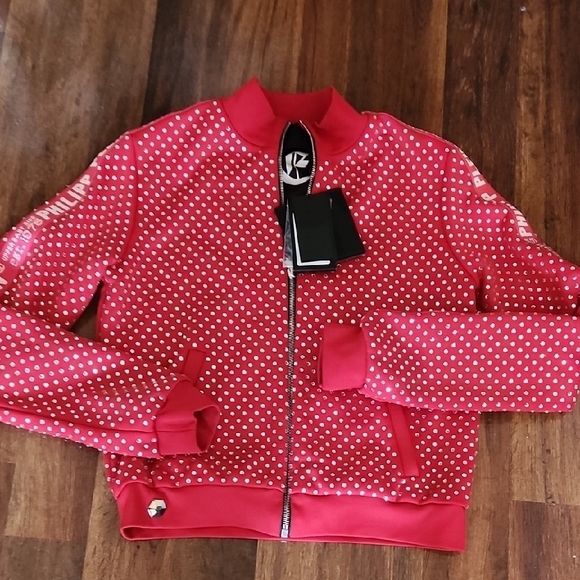 Philipp Plein Red Polka Dot Kids Puffer Jacket